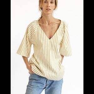 NWOT Harshman  Sevilla Top Citron Stripes Small